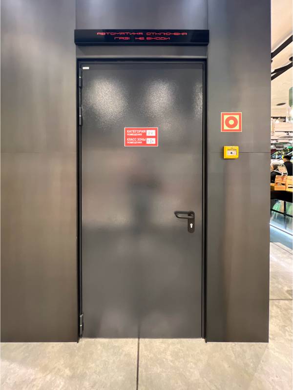 Однопольная противопожарная дверь с окрасом «графит»