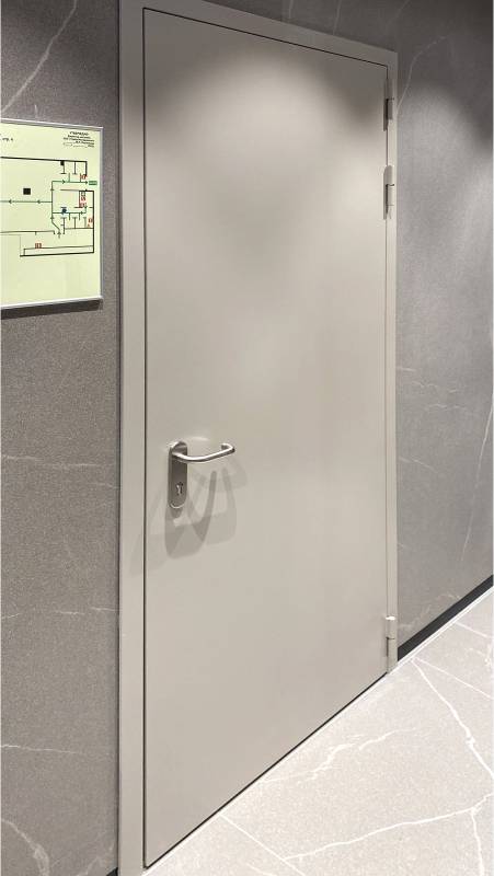 Глухая противопожарная дверь с доводчиком в ТЦ «Атриум» Глухая противопожарная дверь с доводчиком в ТЦ «Атриум»